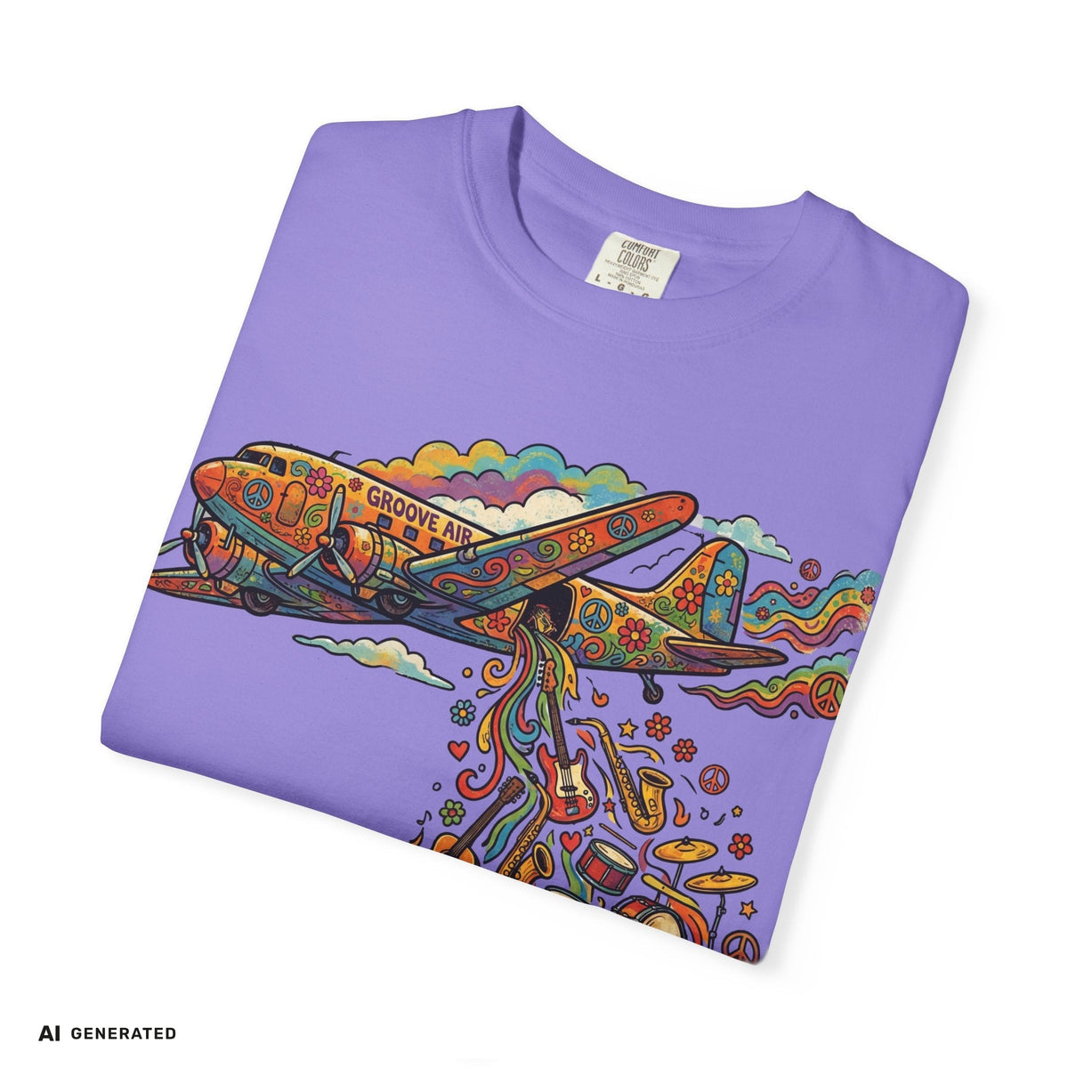 Make Music Not War T-Shirt – Peace Grafik-Tee | musikworlds Artist Collection – AI GENERATED / KI-GENERIERT