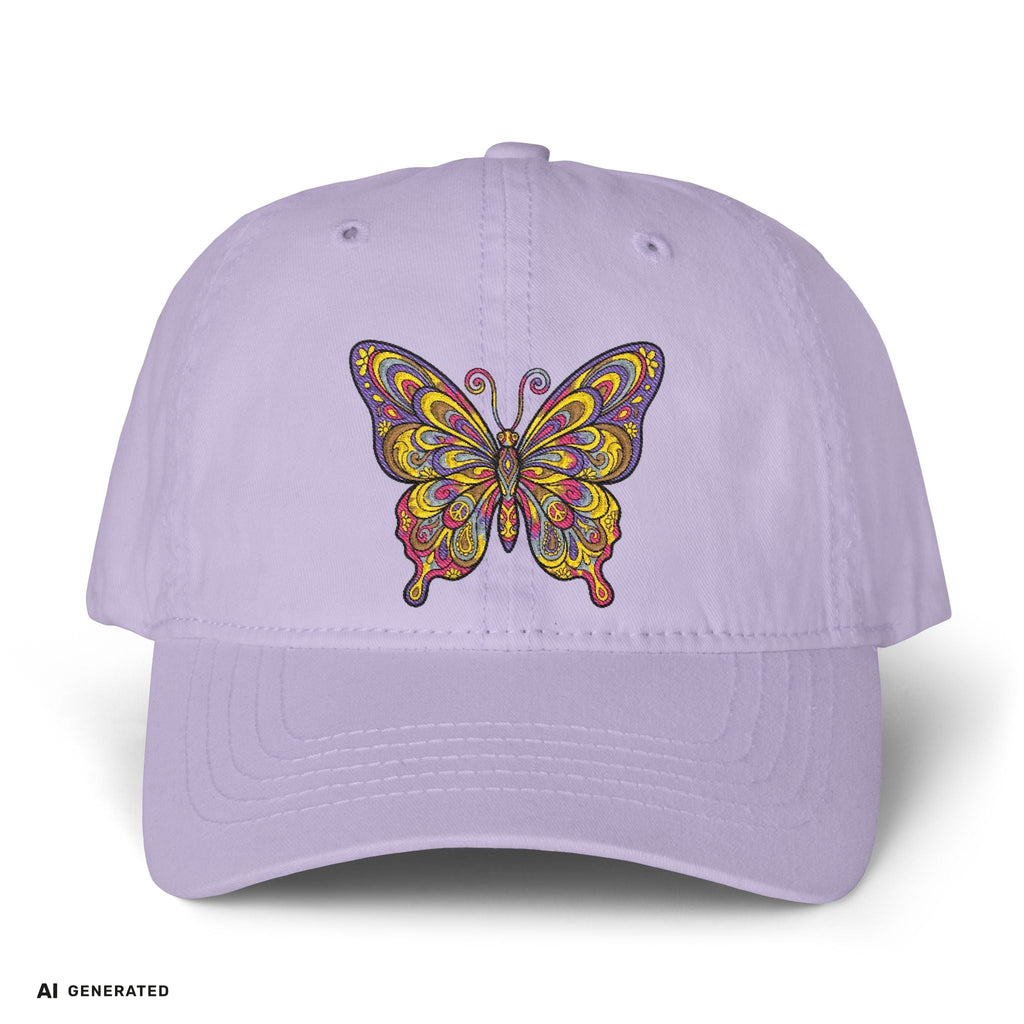 Vintage Damen Cap Schmetterling – Verstellbare Boho-Mütze | musikworlds Artist Collection – AI GENERATED / KI-GENERIERT