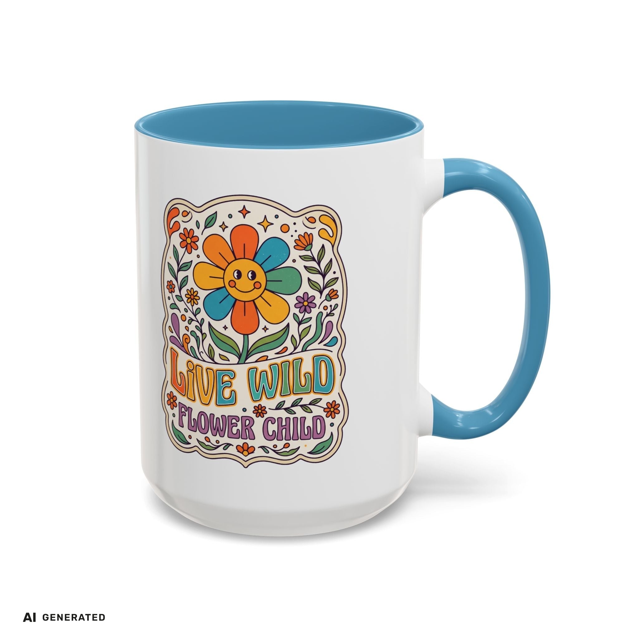 Live Wild Flower Child Kaffeetasse  | musikworlds Artist Collection – AI GENERATED / KI-GENERIERT