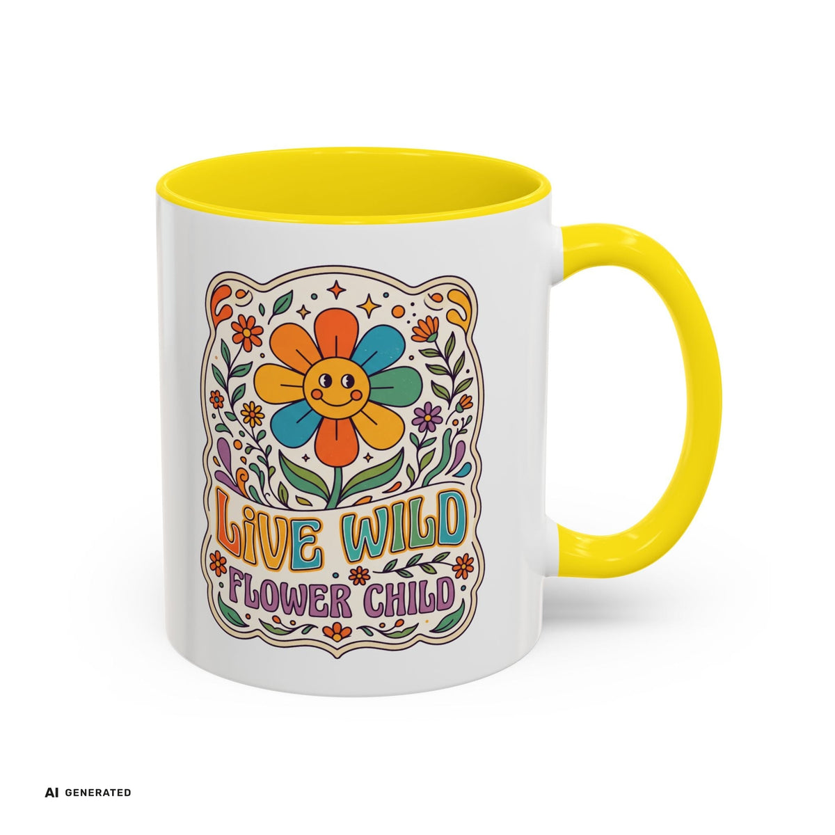 Live Wild Flower Child Kaffeetasse  | musikworlds Artist Collection – AI GENERATED / KI-GENERIERT