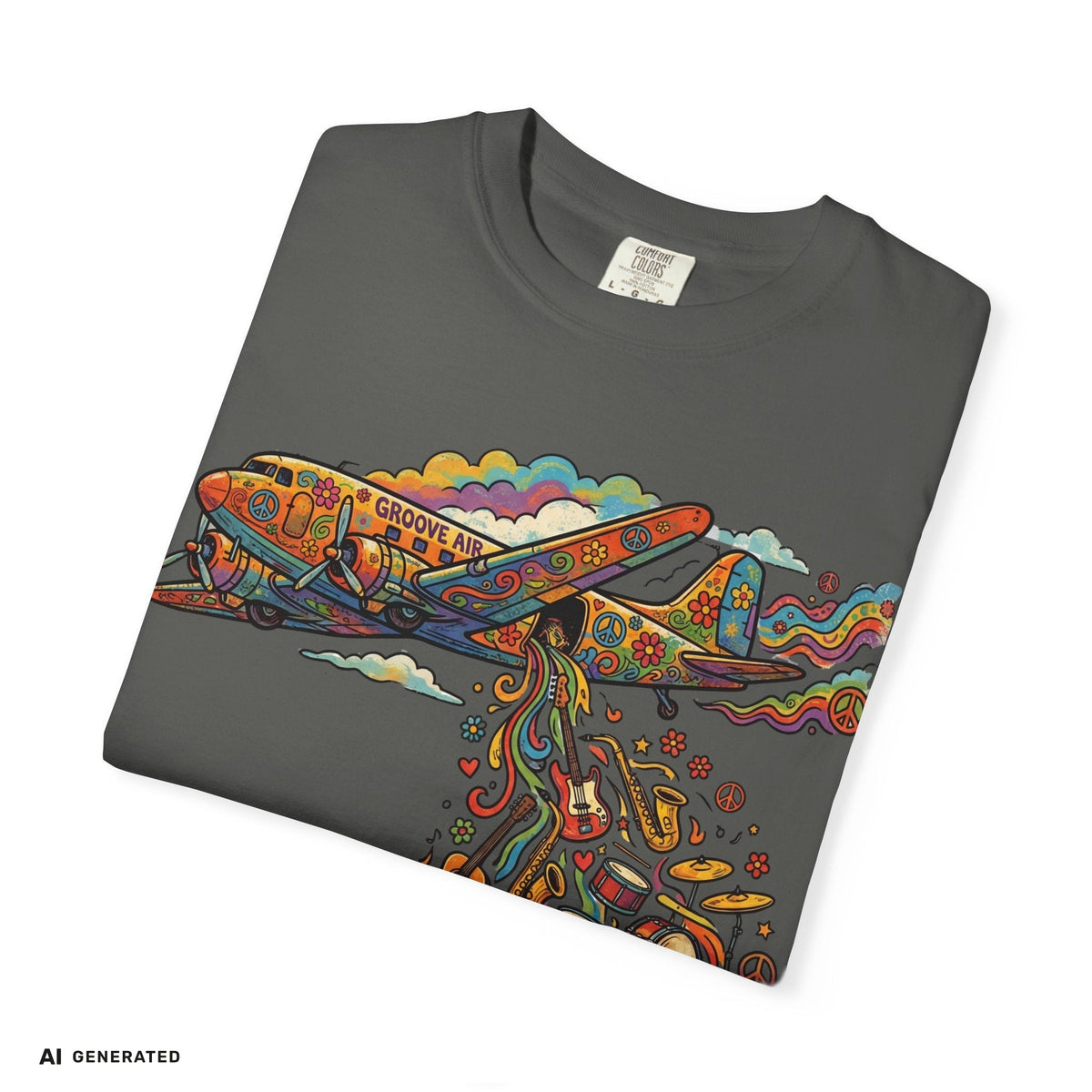 Make Music Not War T-Shirt – Peace Grafik-Tee | musikworlds Artist Collection – AI GENERATED / KI-GENERIERT