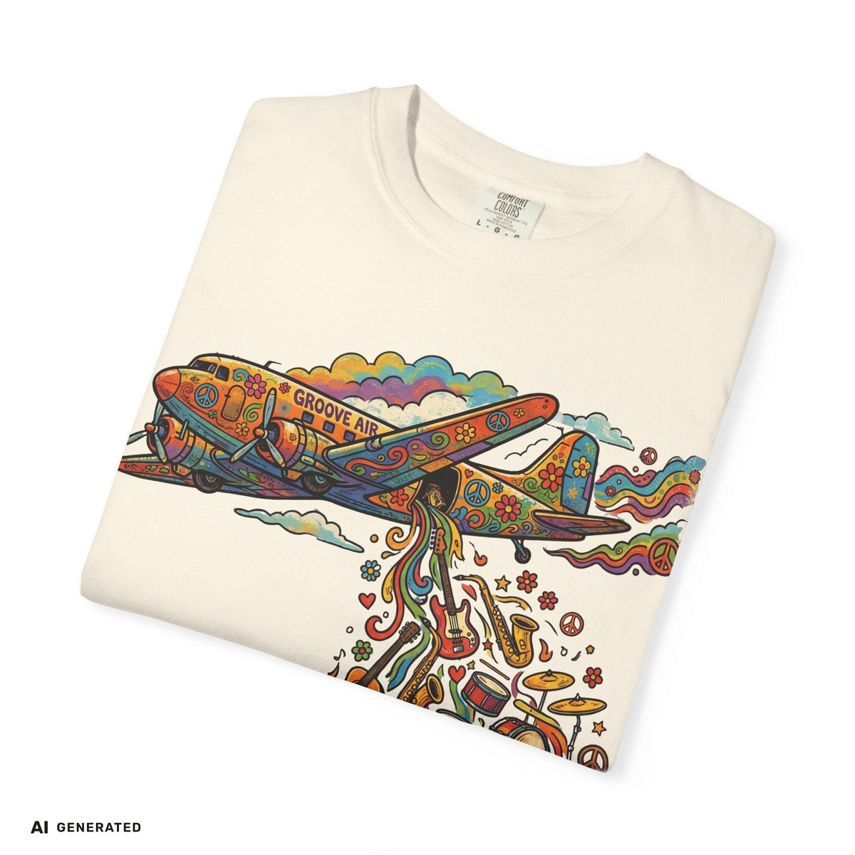 Make Music Not War T-Shirt – Peace Grafik-Tee | musikworlds Artist Collection – AI GENERATED / KI-GENERIERT