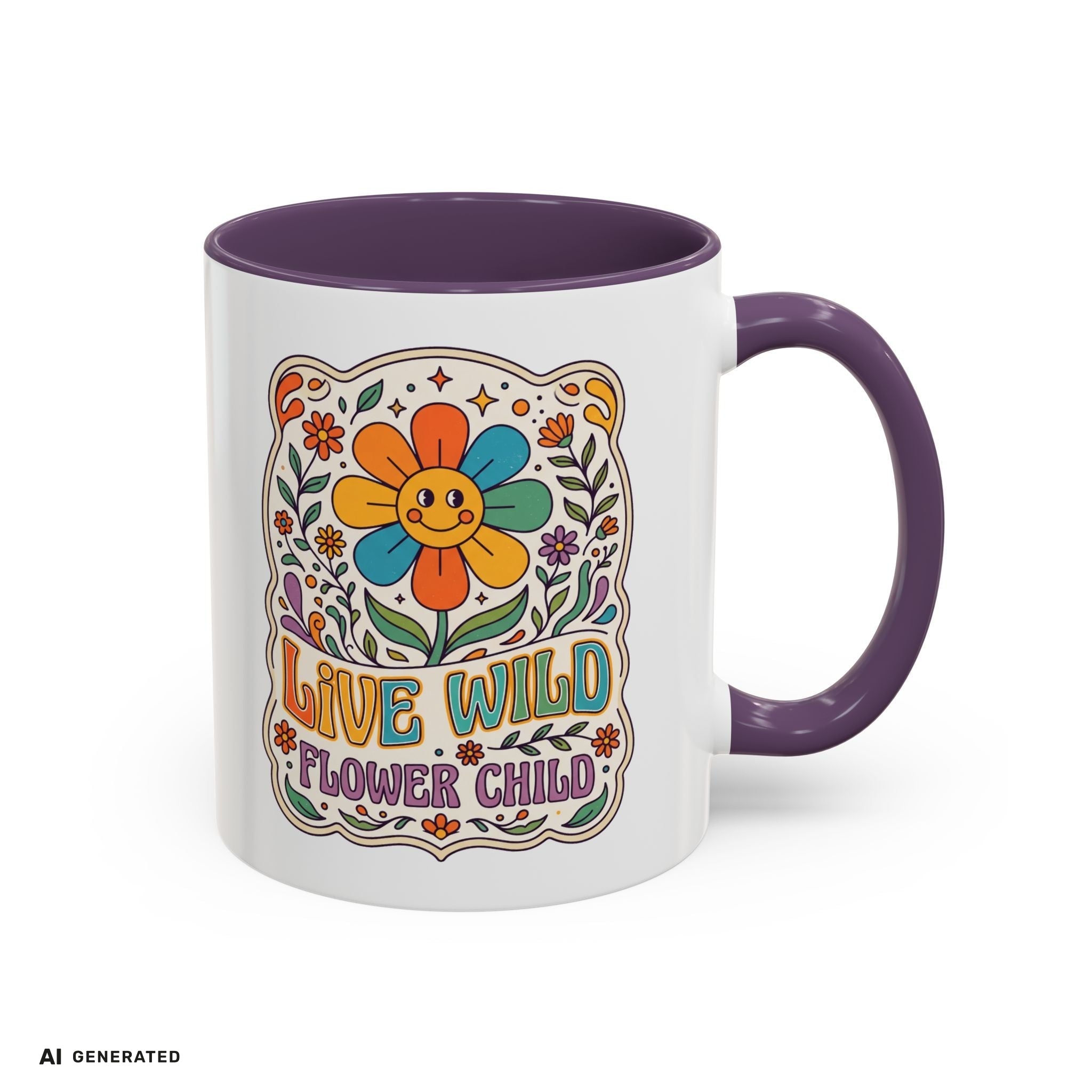 Live Wild Flower Child Kaffeetasse  | musikworlds Artist Collection – AI GENERATED / KI-GENERIERT