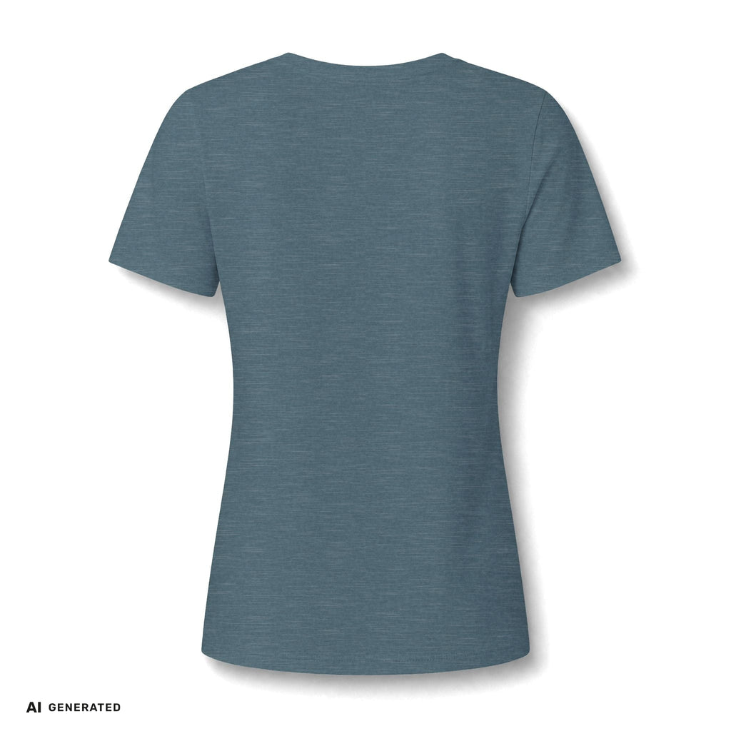 Damen V-Ausschnitt T-Shirt Blumenkind – Blumen Paisley Retro | musikworlds Artist Collection – AI GENERATED / KI-GENERIERT