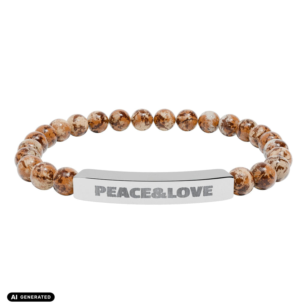 Naturstein Armband PEACE & LOVE | musikworlds Artist Collection – AI GENERATED / KI-GENERIERT