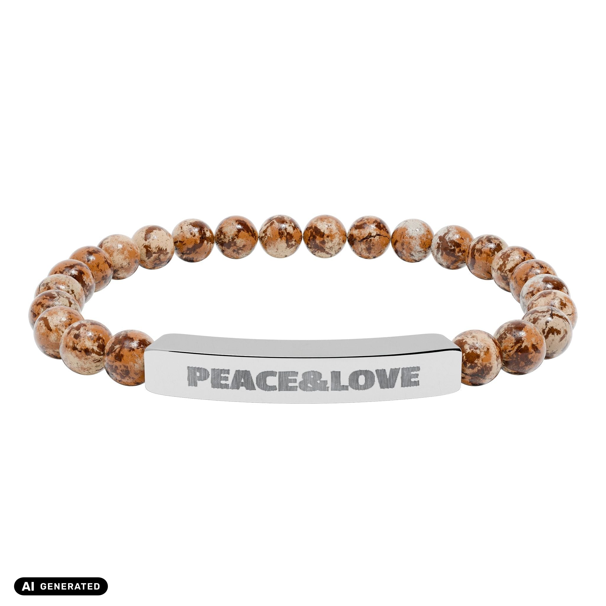 Naturstein Armband PEACE & LOVE | musikworlds Artist Collection – AI GENERATED / KI-GENERIERT