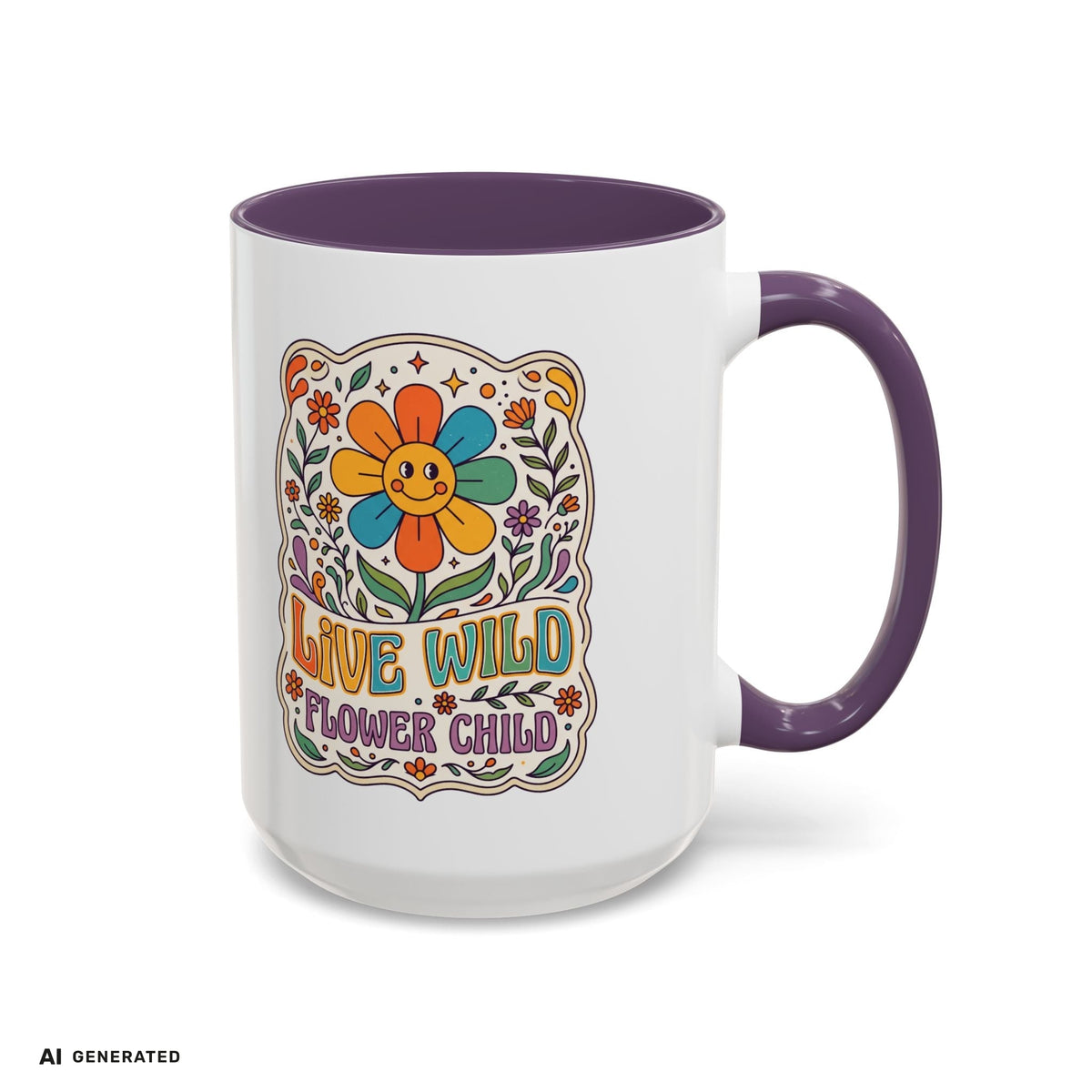 Live Wild Flower Child Kaffeetasse  | musikworlds Artist Collection – AI GENERATED / KI-GENERIERT