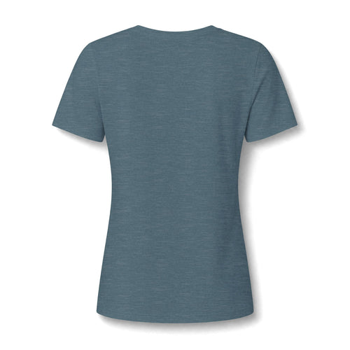Damen V-Neck Watercolor Floral Bloom – Orange & Türkis Shirt | musikworlds Artist Collection
