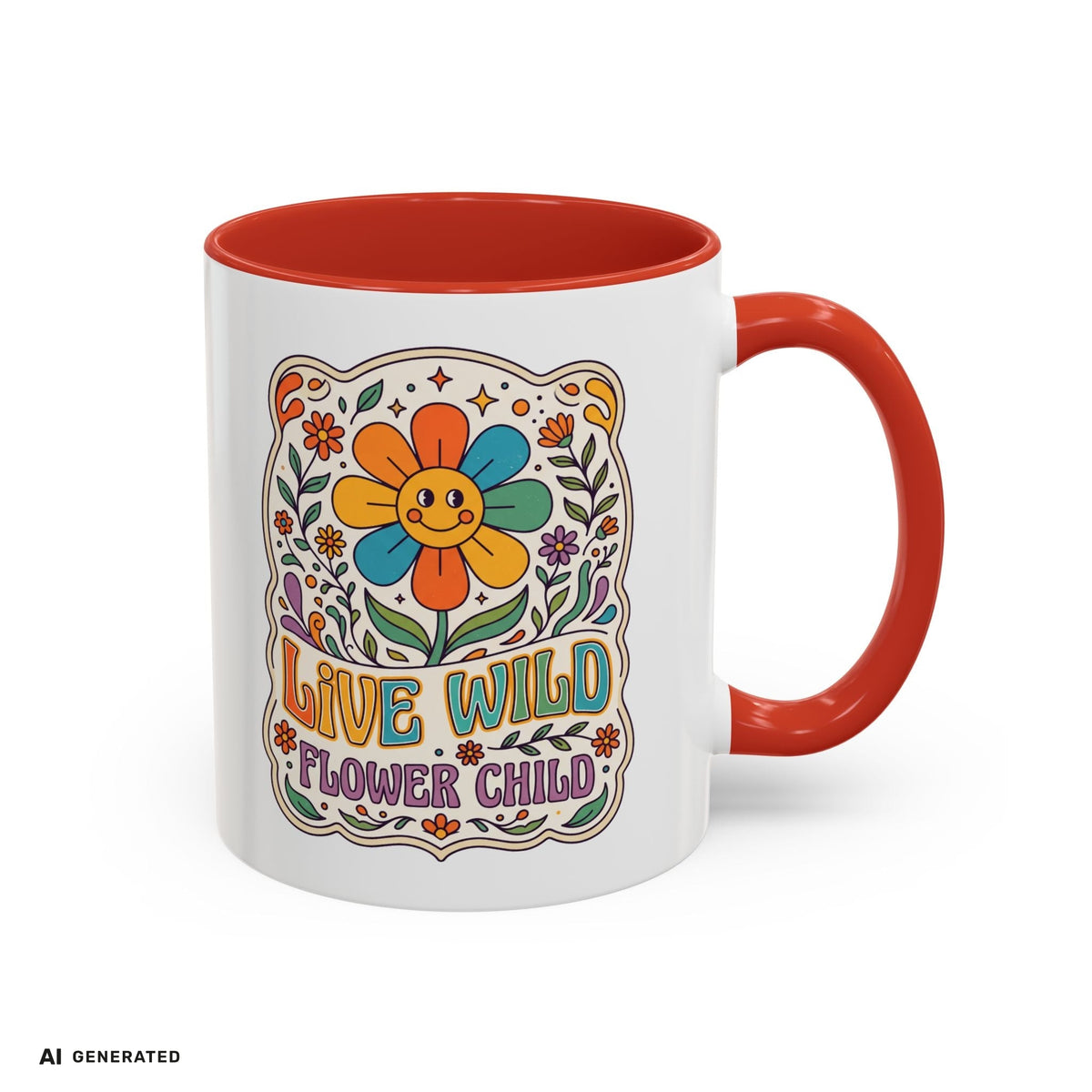 Live Wild Flower Child Kaffeetasse  | musikworlds Artist Collection – AI GENERATED / KI-GENERIERT