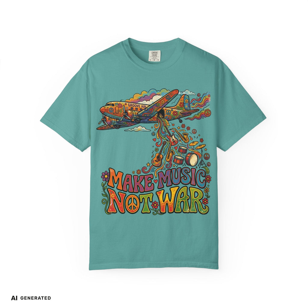 Make Music Not War T-Shirt – Peace Grafik-Tee | musikworlds Artist Collection – AI GENERATED / KI-GENERIERT