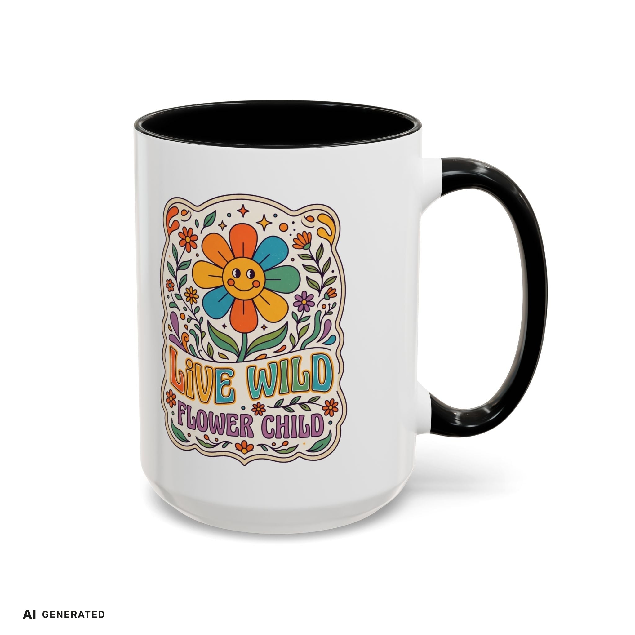 Live Wild Flower Child Kaffeetasse  | musikworlds Artist Collection – AI GENERATED / KI-GENERIERT