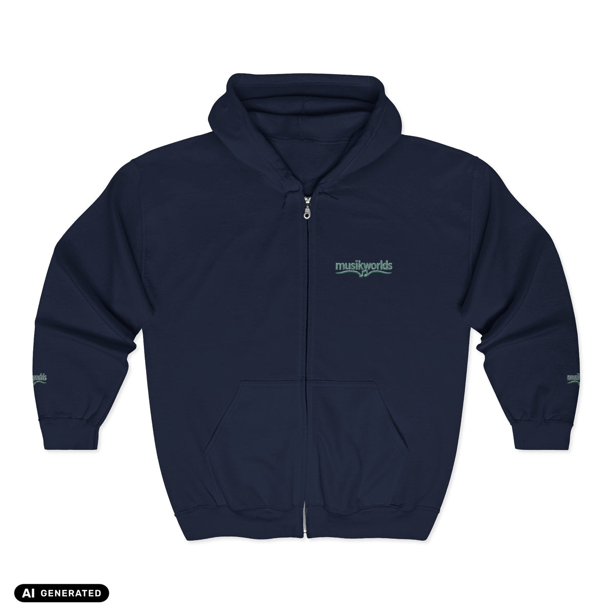 Zip Hoodie | musikworlds – AI GENERATED / KI-GENERIERT