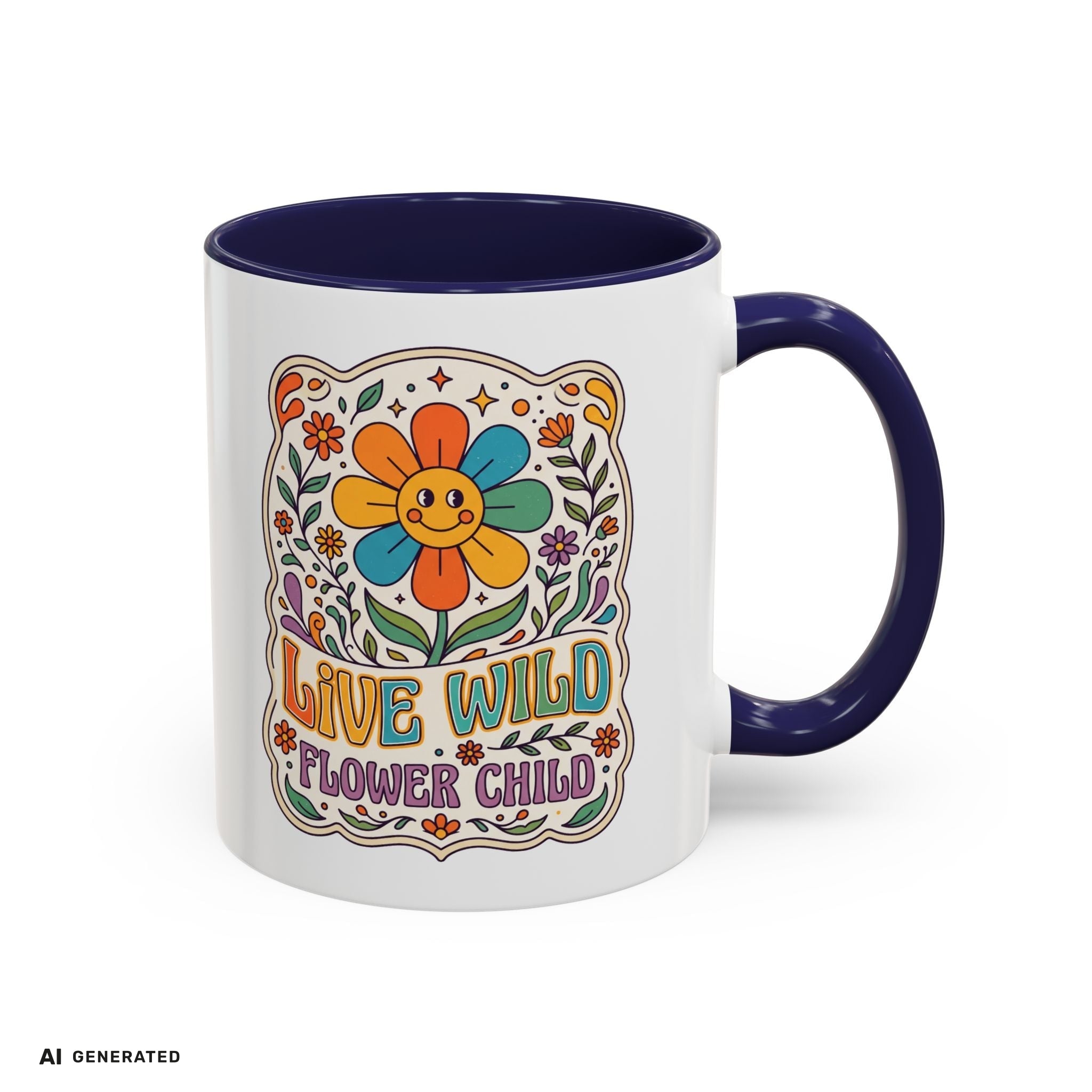 Live Wild Flower Child Kaffeetasse  | musikworlds Artist Collection – AI GENERATED / KI-GENERIERT