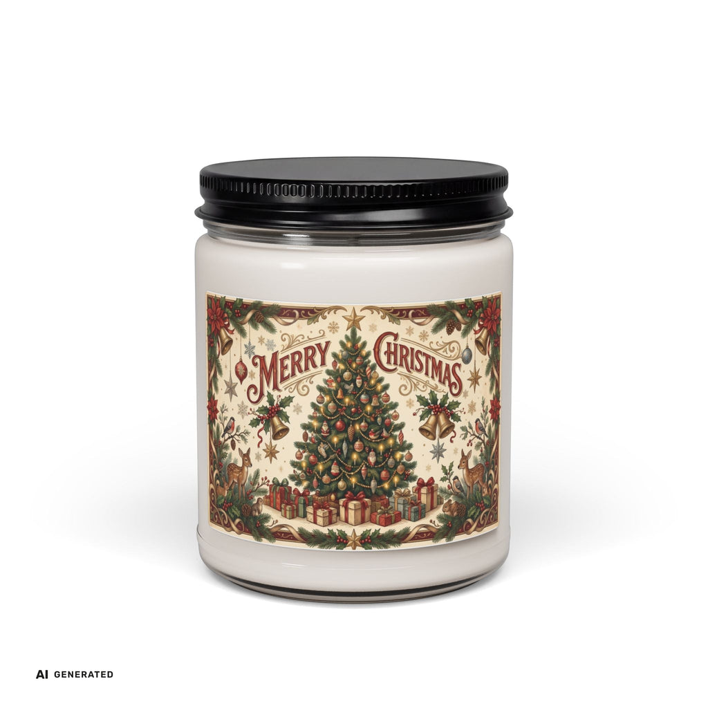 Merry Christmas Christmas Tree Scented Soy Candle | musikworlds Artist Collection – AI GENERATED / KI-GENERIERT