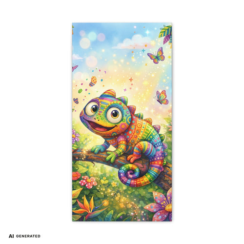 Chamäleon Wandbild – Buntes Kinderzimmer Poster | musikworlds Artist Collection – AI GENERATED / KI-GENERIERT