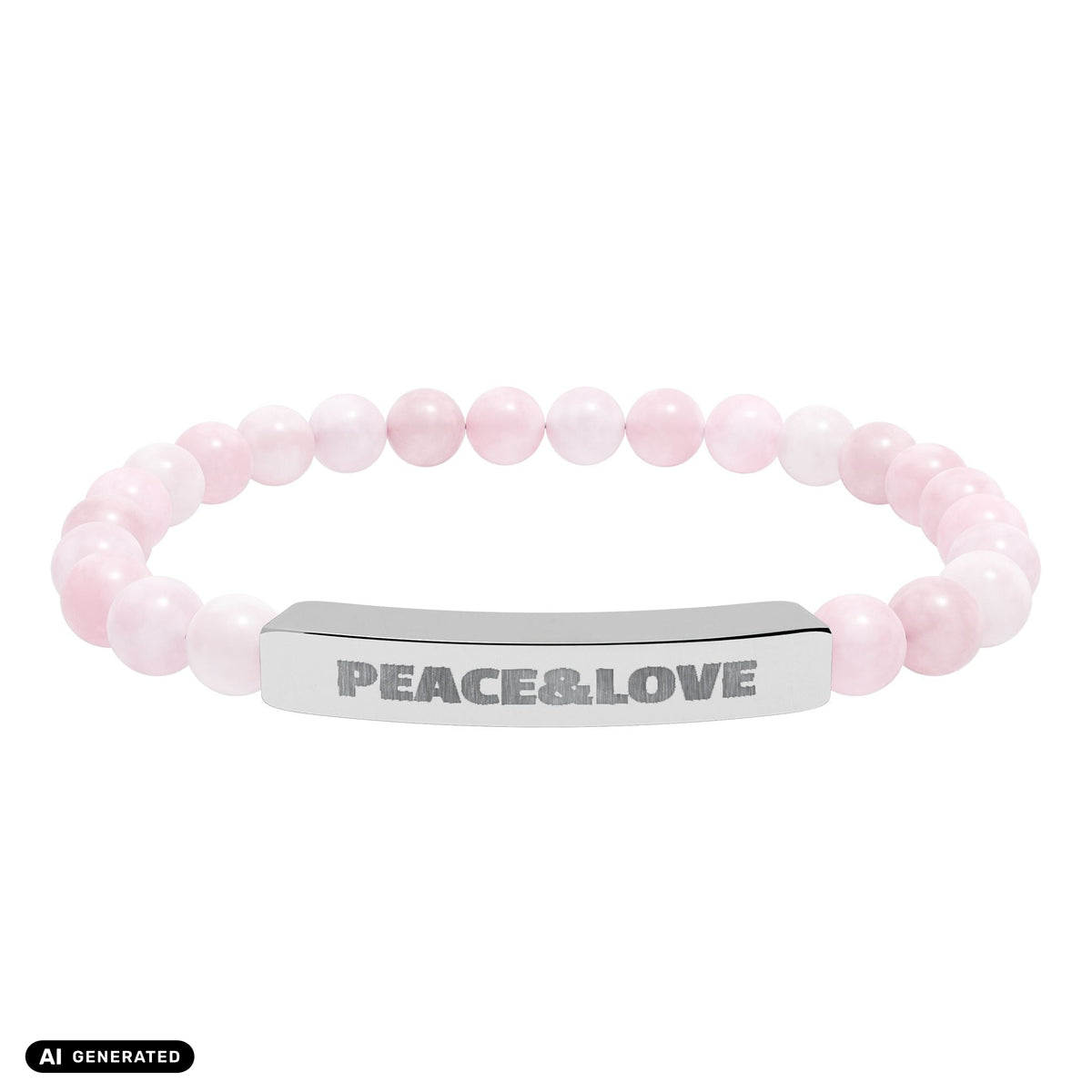Naturstein Armband PEACE & LOVE | musikworlds Artist Collection – AI GENERATED / KI-GENERIERT