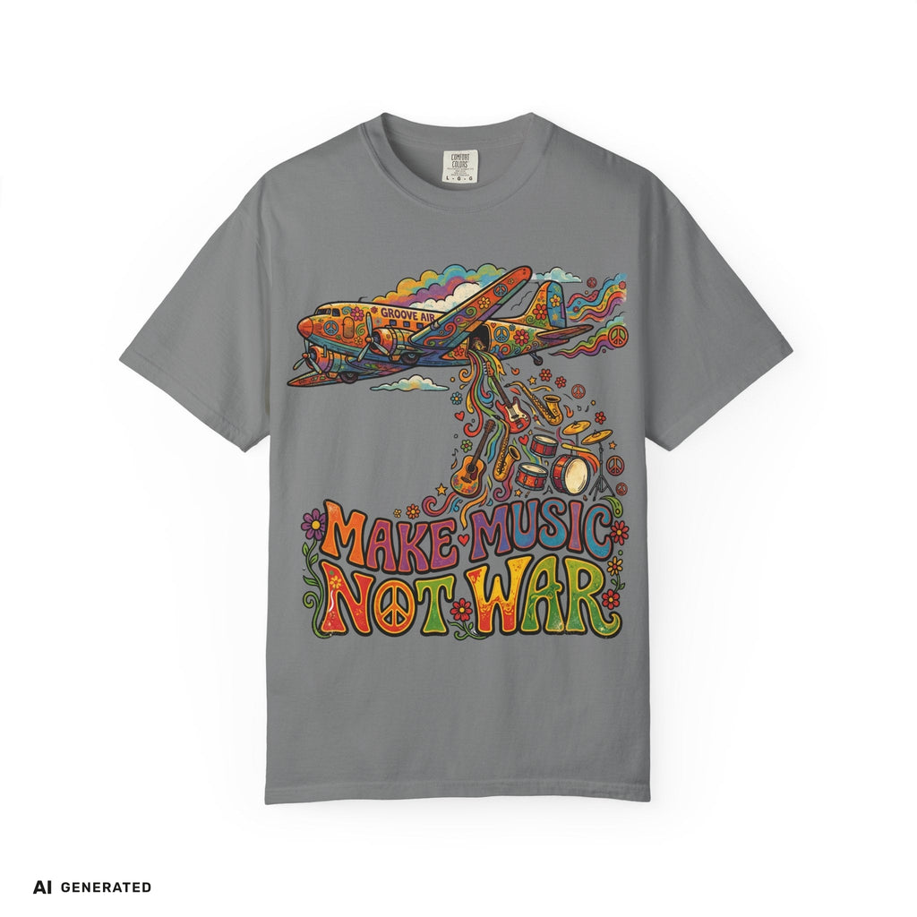 Make Music Not War T-Shirt – Peace Grafik-Tee | musikworlds Artist Collection – AI GENERATED / KI-GENERIERT