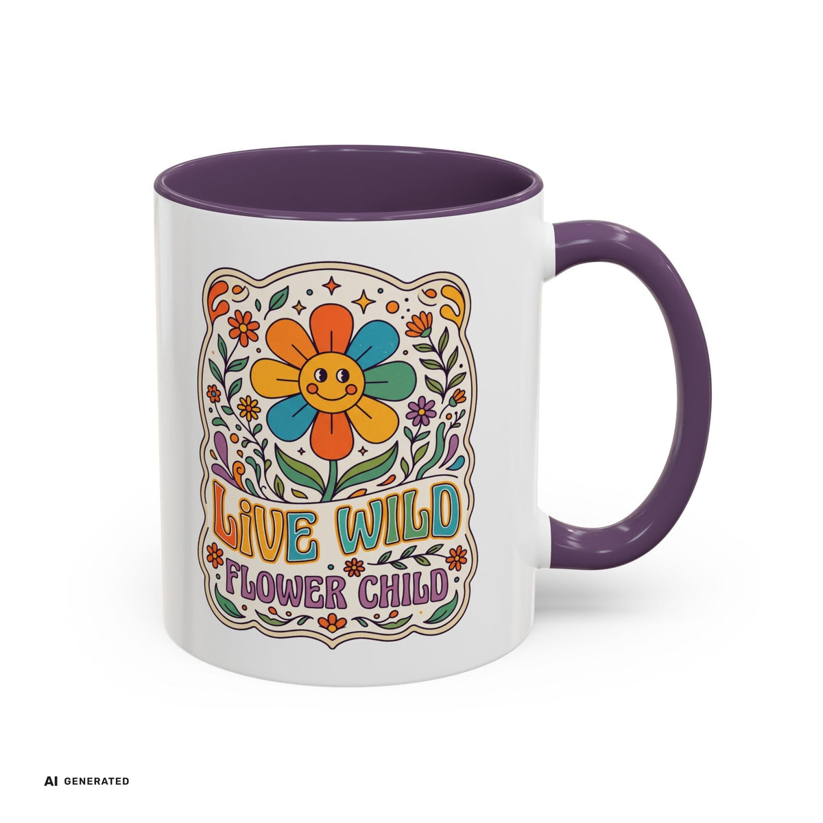Live Wild Flower Child Kaffeetasse  | musikworlds Artist Collection – AI GENERATED / KI-GENERIERT