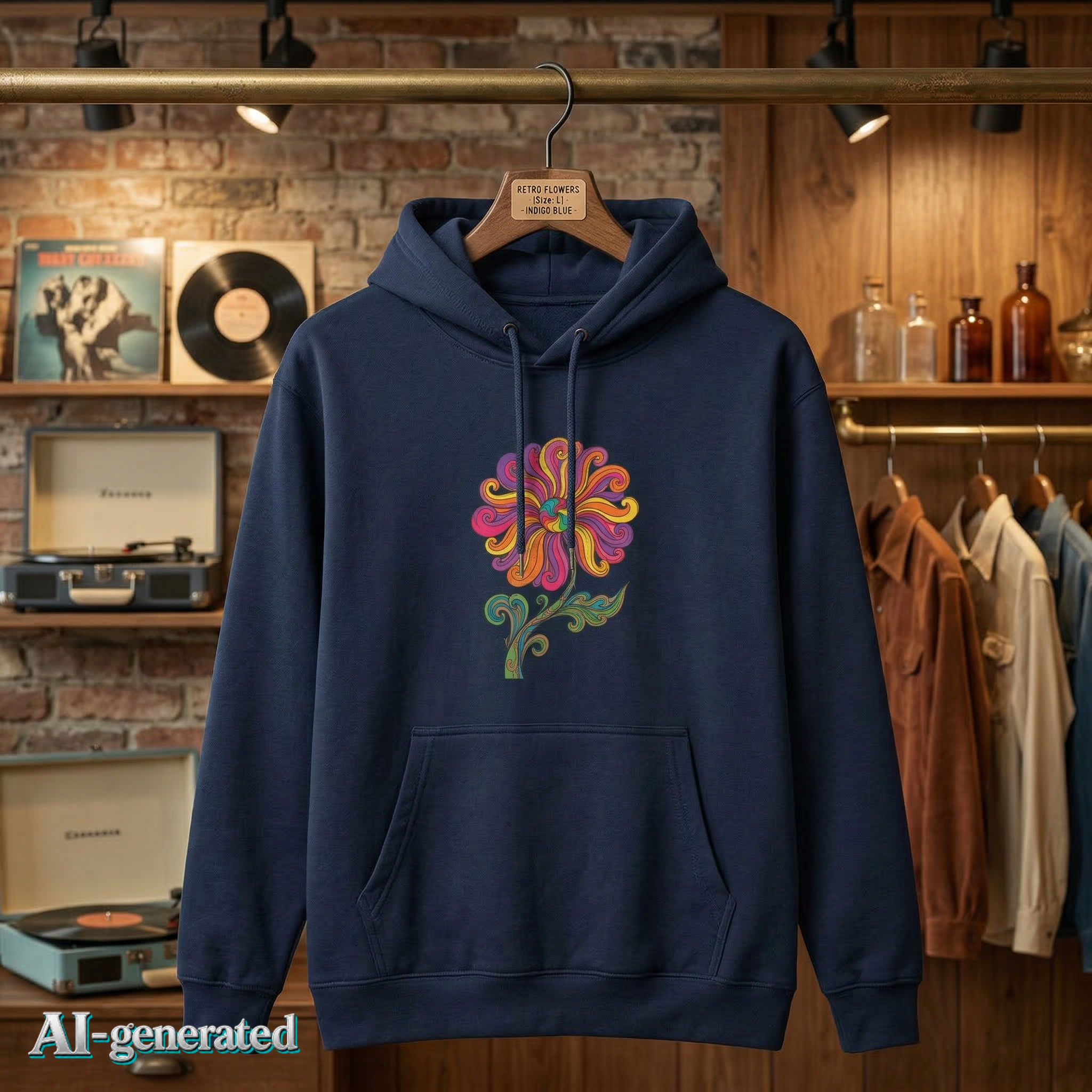 EU AI label - Three-Panel Fleece Hoodie – Kuscheliger Kapuzenpullover | musikworlds