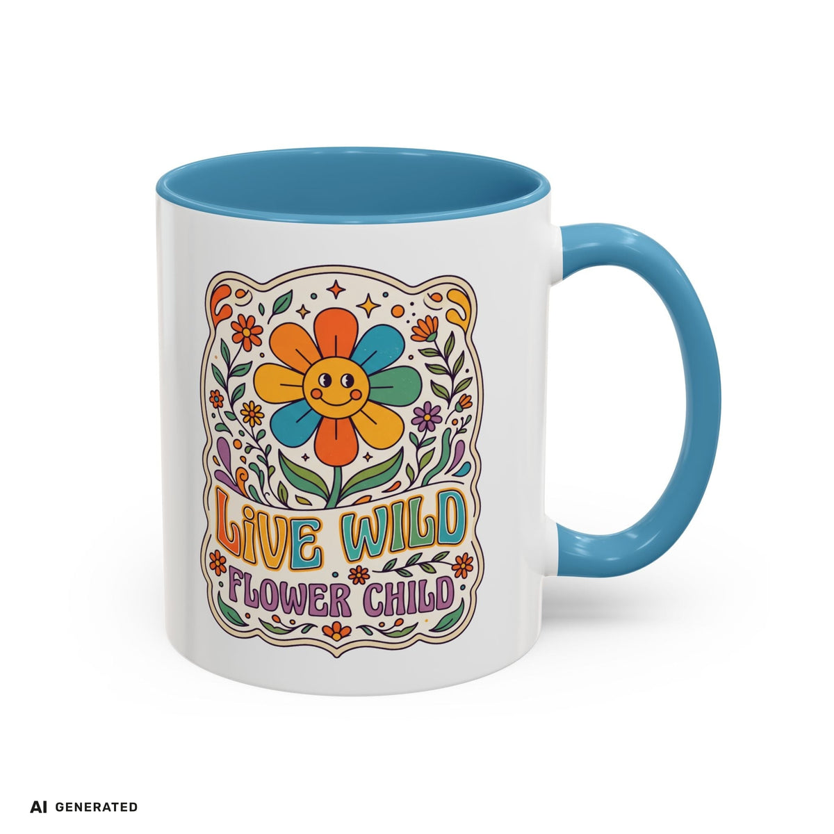 Live Wild Flower Child Kaffeetasse  | musikworlds Artist Collection – AI GENERATED / KI-GENERIERT