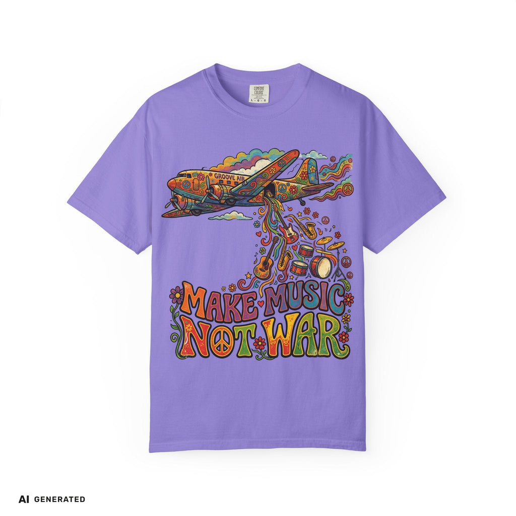 Make Music Not War T-Shirt – Peace Grafik-Tee | musikworlds Artist Collection – AI GENERATED / KI-GENERIERT
