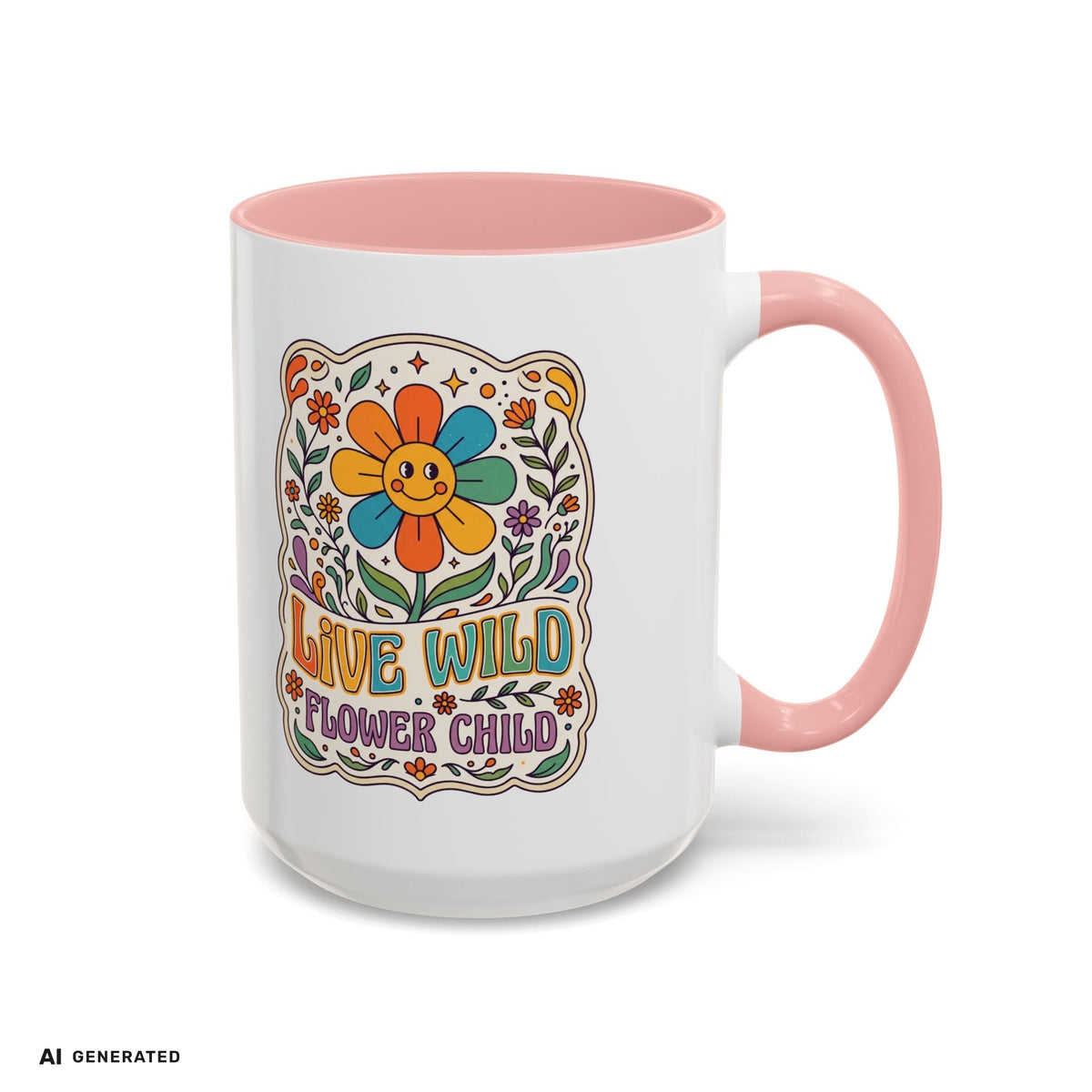 Live Wild Flower Child Kaffeetasse  | musikworlds Artist Collection – AI GENERATED / KI-GENERIERT