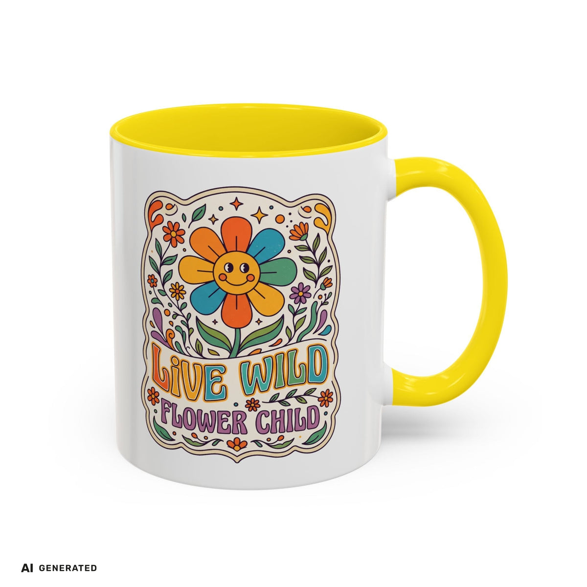 Live Wild Flower Child Kaffeetasse  | musikworlds Artist Collection – AI GENERATED / KI-GENERIERT