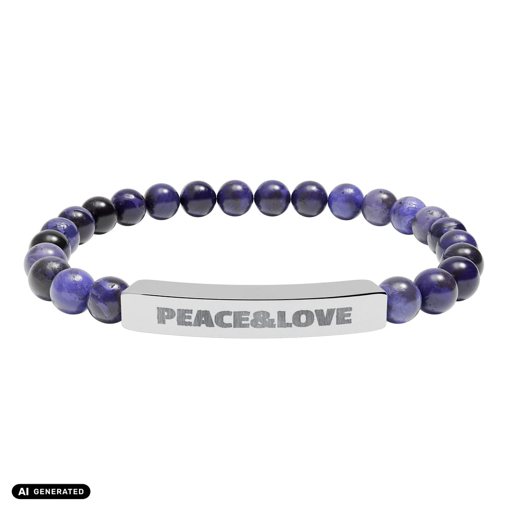 Naturstein Armband PEACE & LOVE | musikworlds Artist Collection – AI GENERATED / KI-GENERIERT