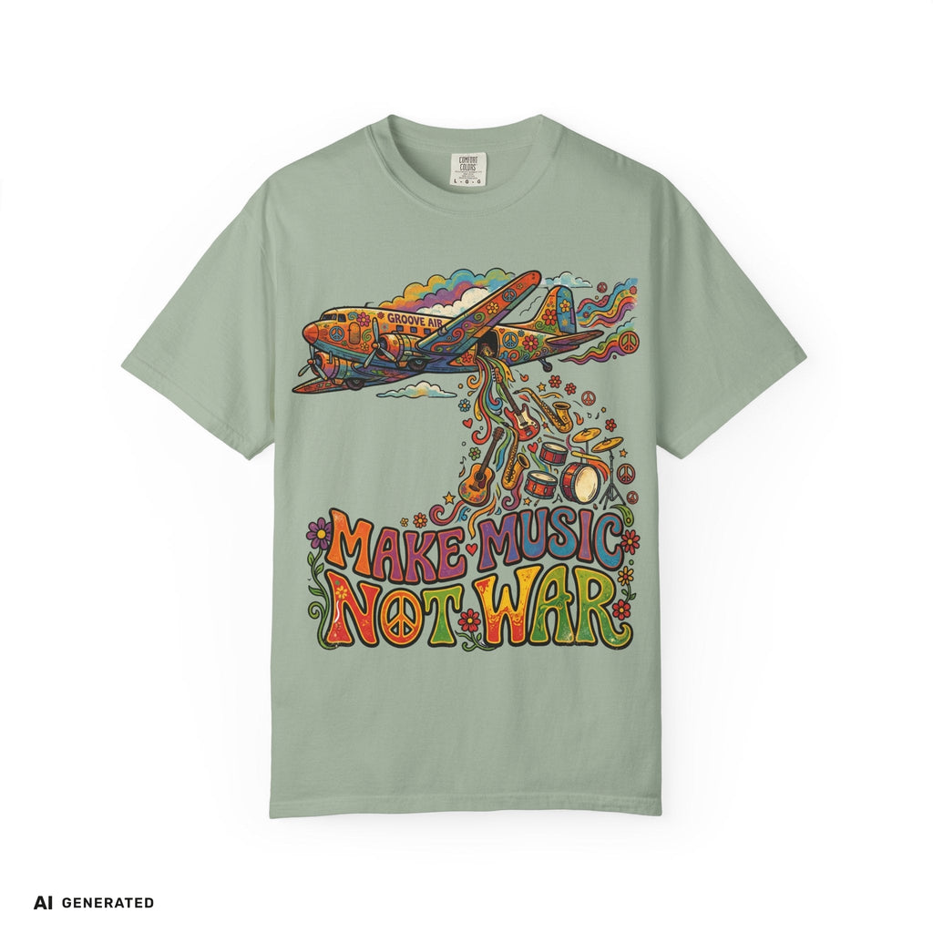Make Music Not War T-Shirt – Peace Grafik-Tee | musikworlds Artist Collection – AI GENERATED / KI-GENERIERT