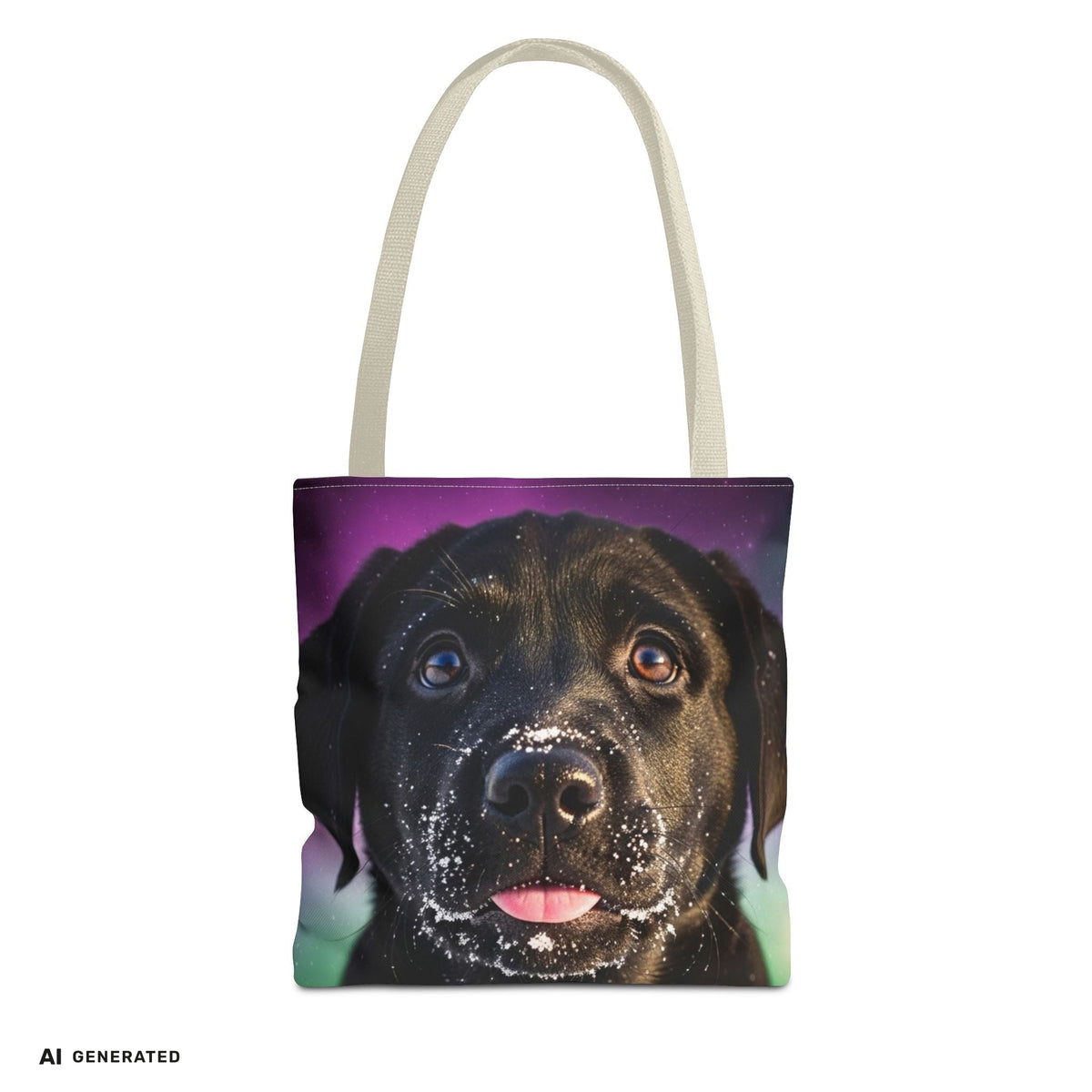 Black Lab Portrait Tote Bag – Labrador Hundeliebhaber Geschenk | musikworlds Artist Collection – AI GENERATED / KI-GENERIERT