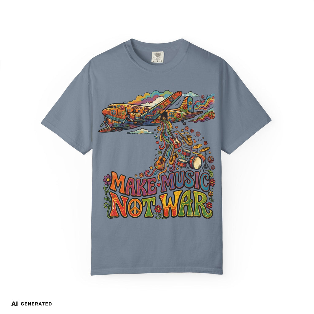 Make Music Not War T-Shirt – Peace Grafik-Tee | musikworlds Artist Collection – AI GENERATED / KI-GENERIERT