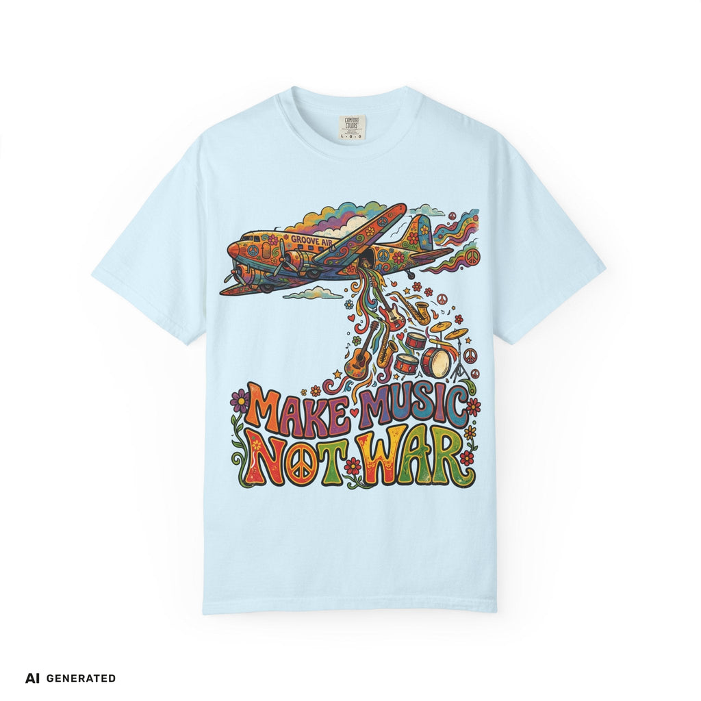 Make Music Not War T-Shirt – Peace Grafik-Tee | musikworlds Artist Collection – AI GENERATED / KI-GENERIERT