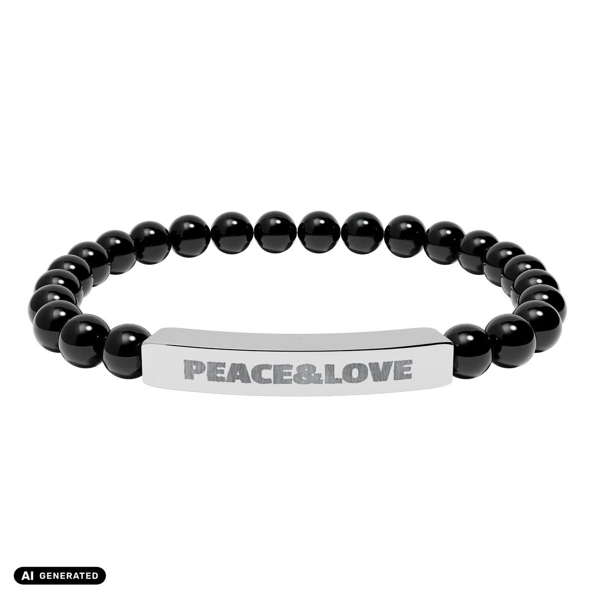 Naturstein Armband PEACE & LOVE | musikworlds Artist Collection – AI GENERATED / KI-GENERIERT