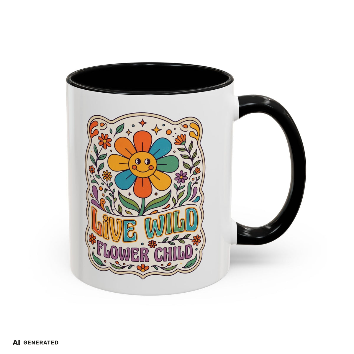 Live Wild Flower Child Kaffeetasse  | musikworlds Artist Collection – AI GENERATED / KI-GENERIERT
