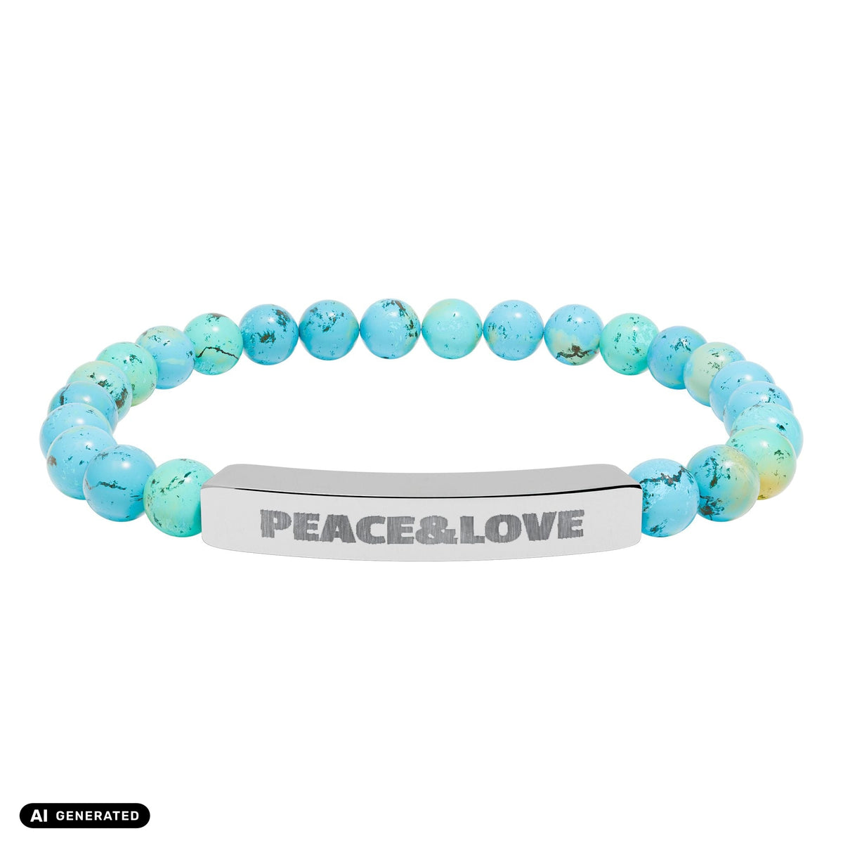 Naturstein Armband PEACE & LOVE | musikworlds Artist Collection – AI GENERATED / KI-GENERIERT