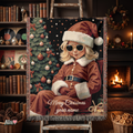 Personalized Christmas Blanket with Name, Vintage Santa Throw, Custom Christmas Gift, Retro Holiday Tapestry Blanket | musikworlds – AI CUSTOM / KI CUSTOM
