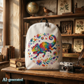 EU AI label - Minimalist Backpack Chamäleon – Bunter Rucksack | musikworlds