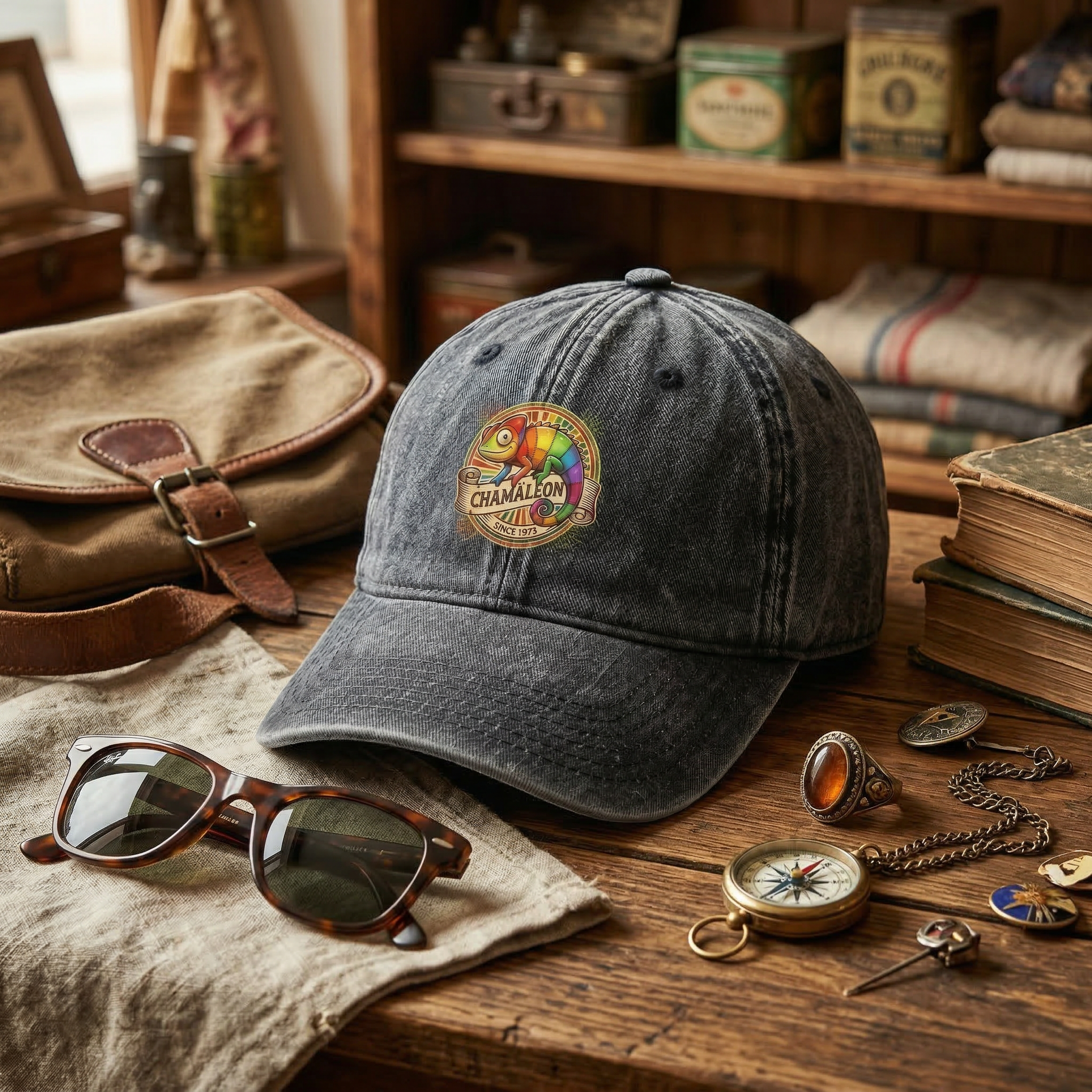 Vintage Cotton Twill Cap - Chamäleon