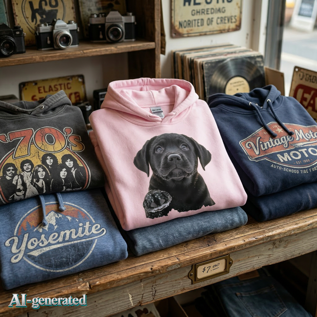 EU AI label - Labrador Welpe Hoodie – Unisex Hunde-Kapuzenpullover | musikworlds
