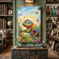 Colorful Chamäleon Art – Whimsical Kids Room Wall Decor
