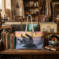 Playful Labrador Weekender Bag – Snowy Sunset Dog Print Travel Tote