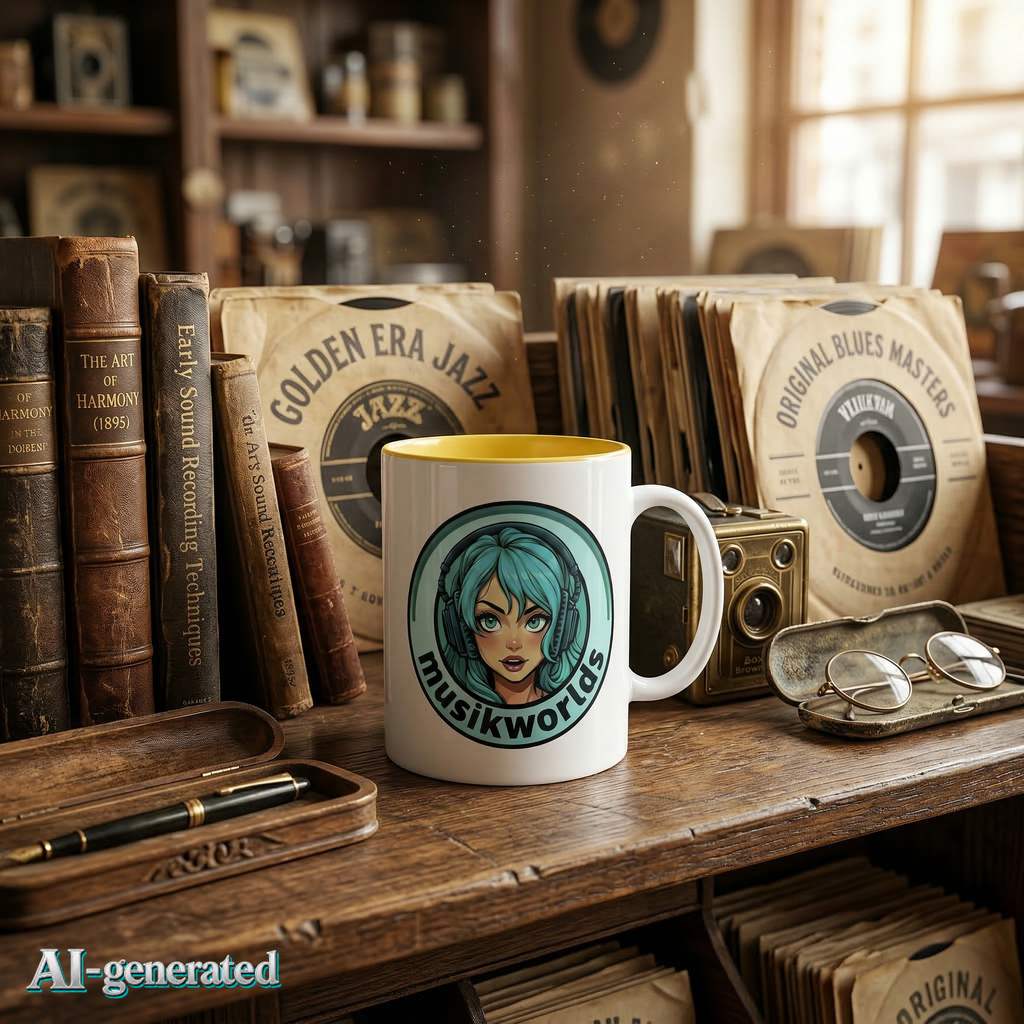 EU AI label - Weiße Keramiktasse 11oz musikworlds – Kaffeetasse mit Print | musikworlds