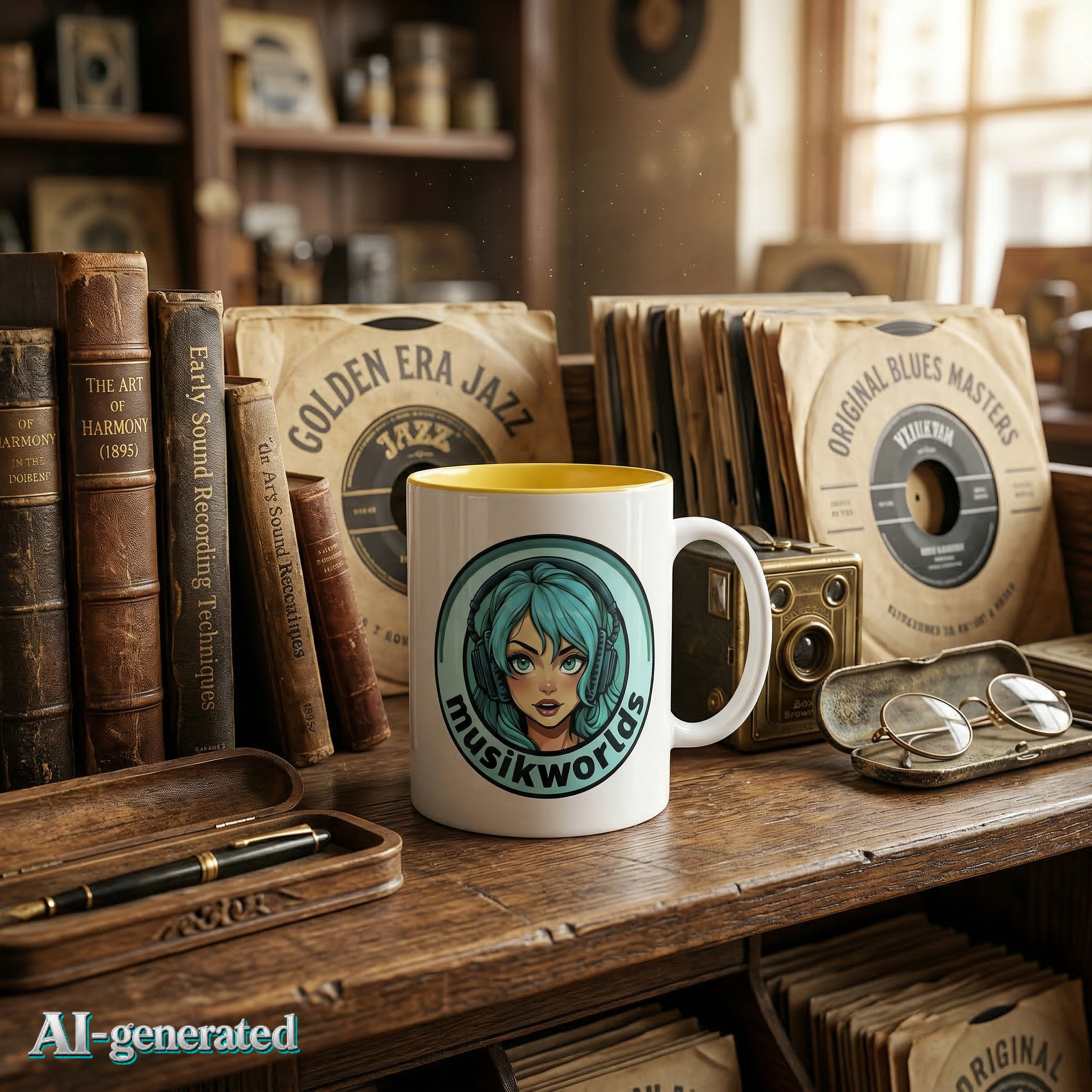 EU AI label - Weiße Keramiktasse 11oz musikworlds – Kaffeetasse mit Print | musikworlds