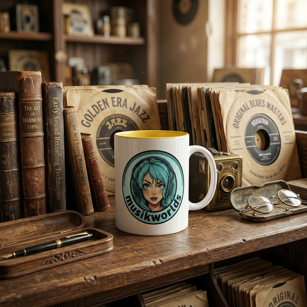 Weiße Keramiktasse 11oz - musikworlds