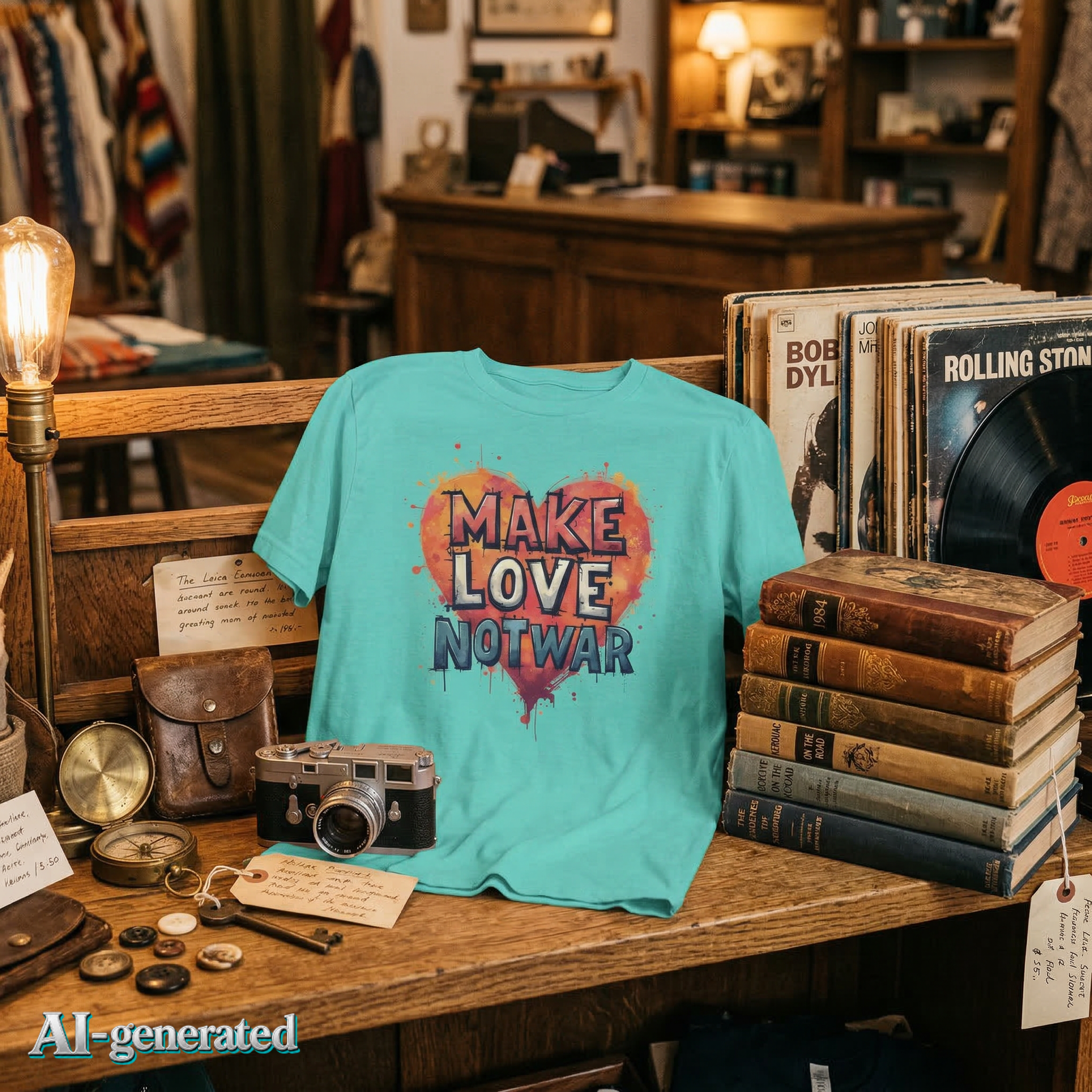 EU AI label - Make Love Not War T-Shirt – Unisex Peace Grafik-Tee | musikworlds