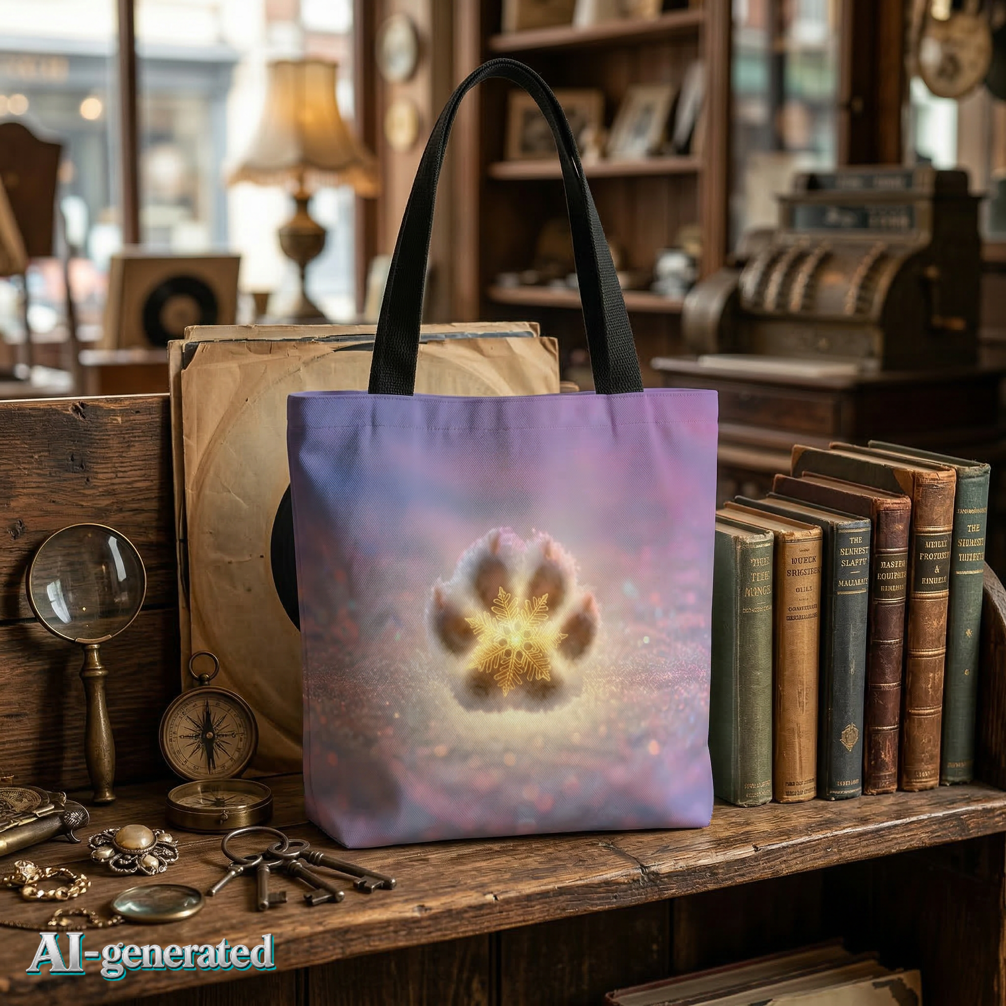 EU AI label - Paw Print Tote Bag – Geschenk für Hundeliebhaber | musikworlds