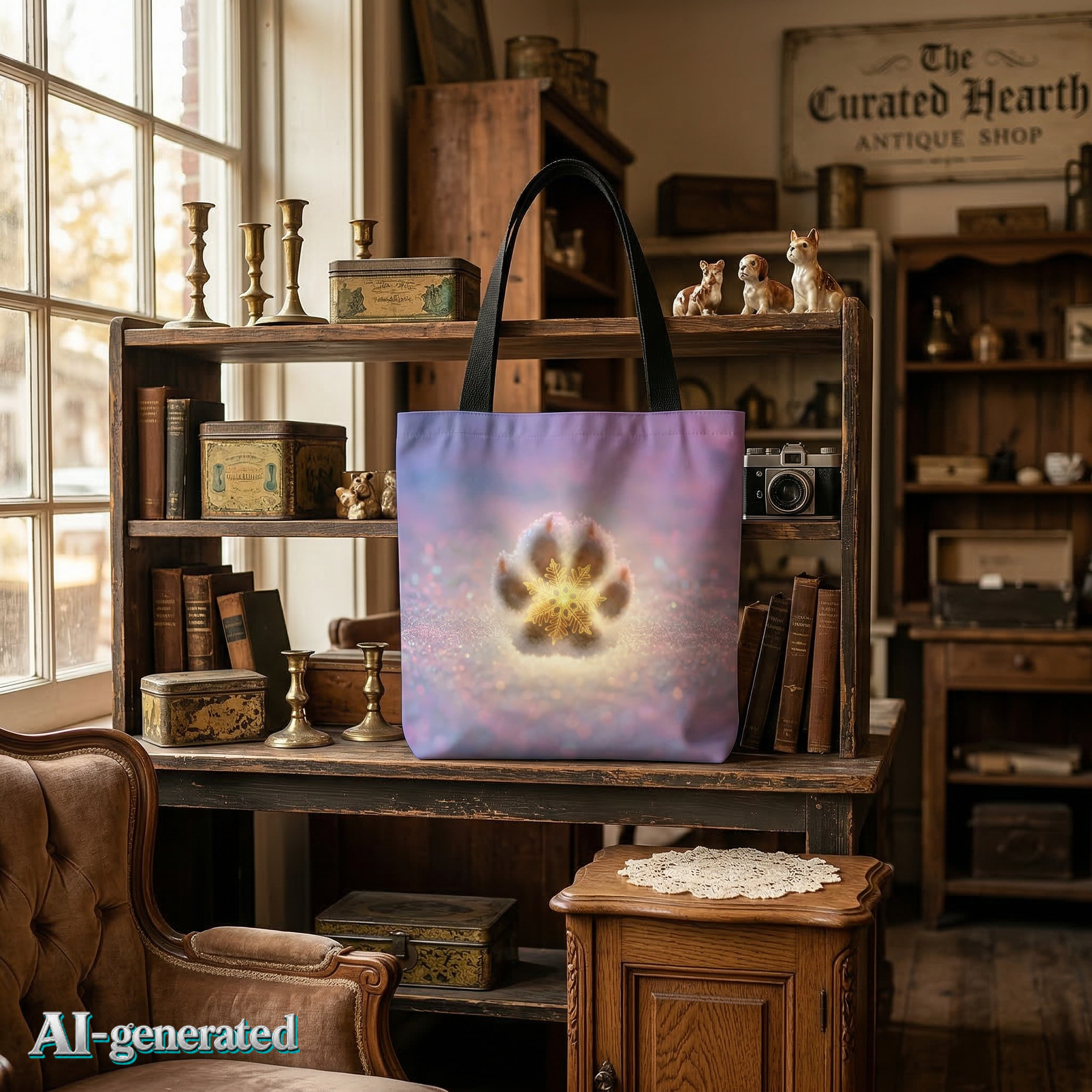 EU AI label - Paw Print Tote Bag – Geschenk für Hundeliebhaber | musikworlds