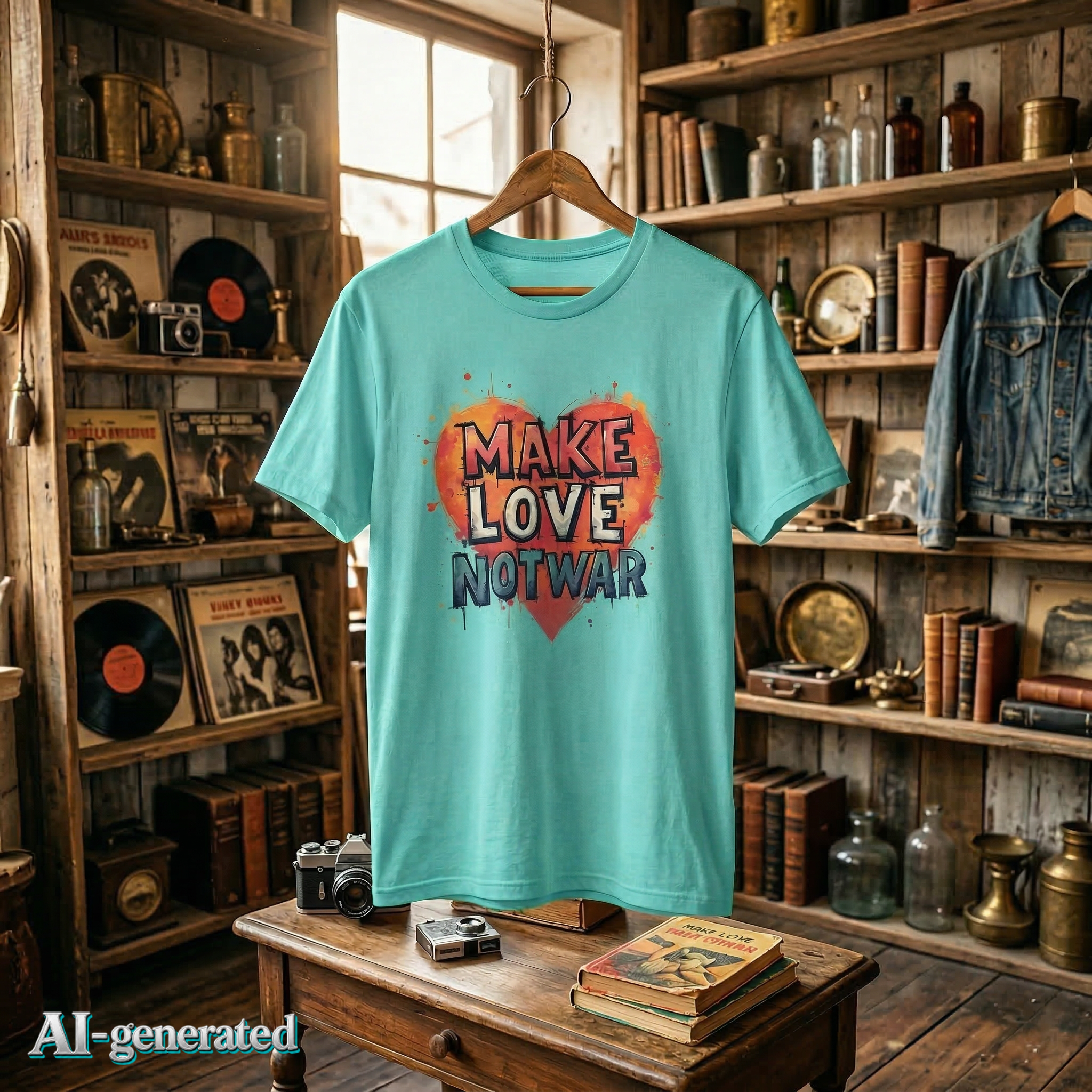 EU AI label - Make Love Not War T-Shirt – Unisex Peace Grafik-Tee | musikworlds