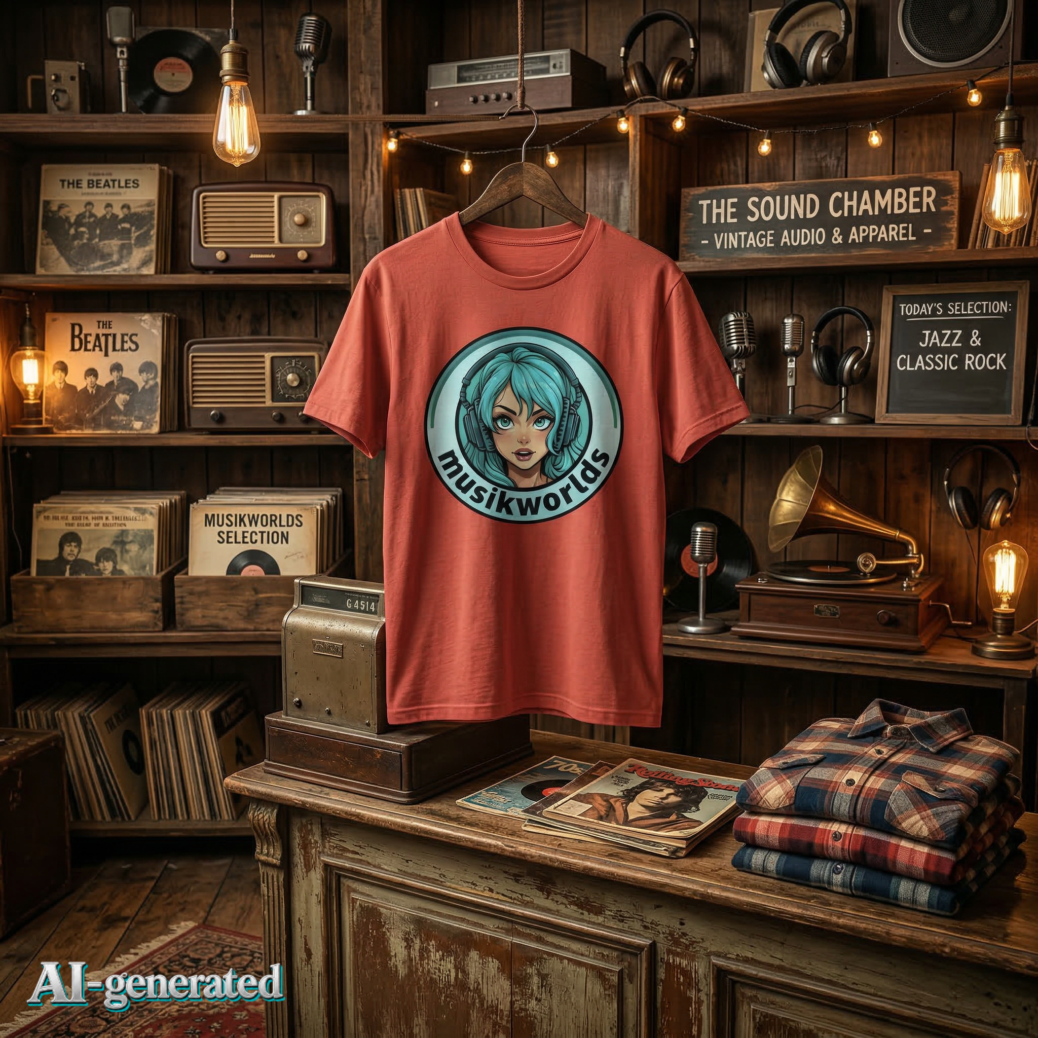 EU AI label - Unisex T-Shirt musikworlds – Grafik-Tee für Musikfans | musikworlds