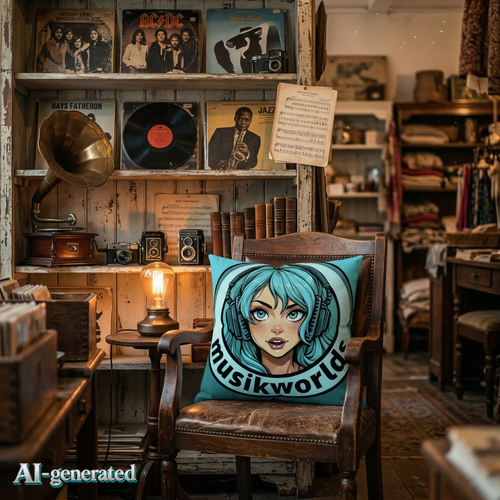EU AI label - Basic Kissen musikworlds – Dekokissen mit Grafik-Print | musikworlds